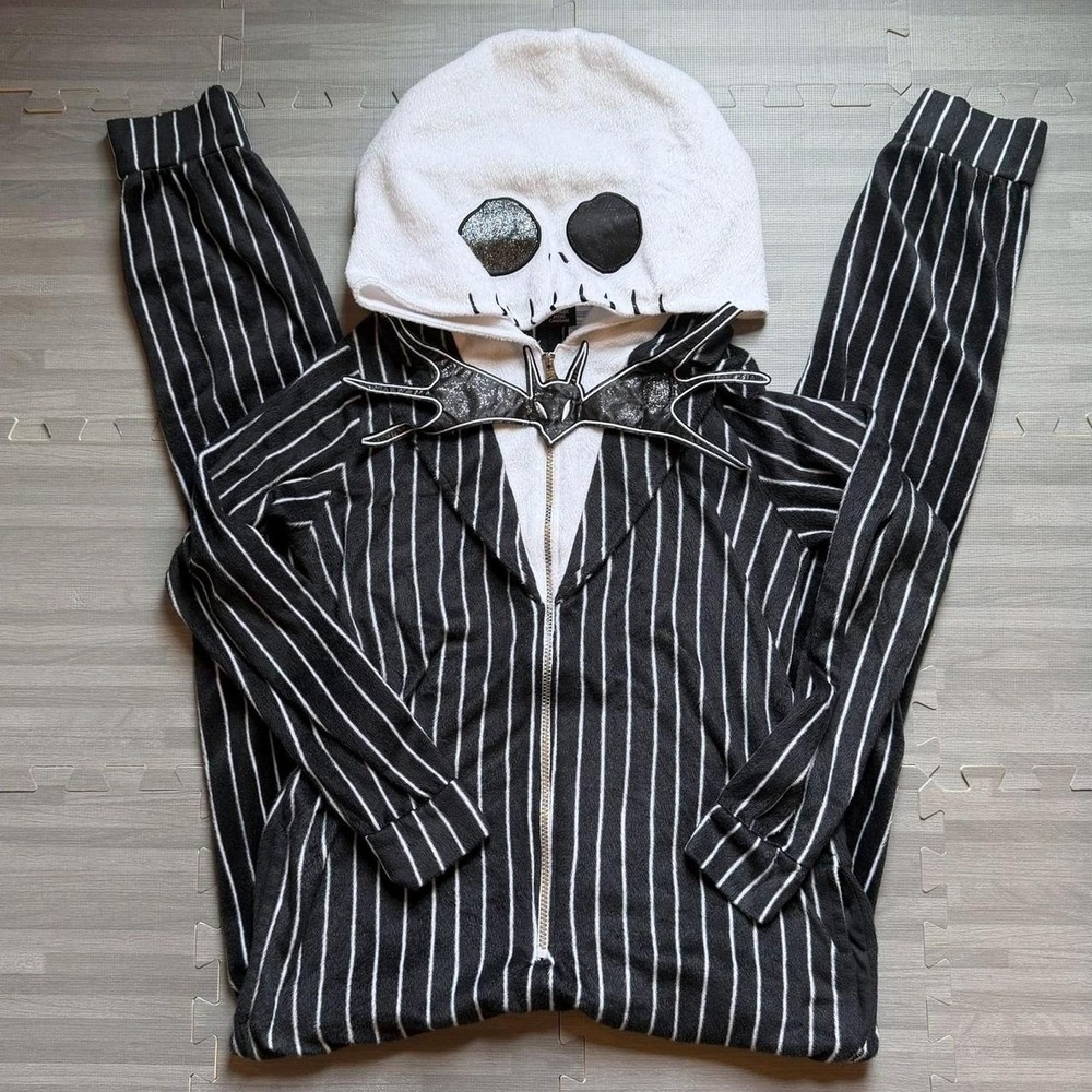 Jack Skellington Pumpkin King Nightmare Before Christmas Pinstripe Union Suit